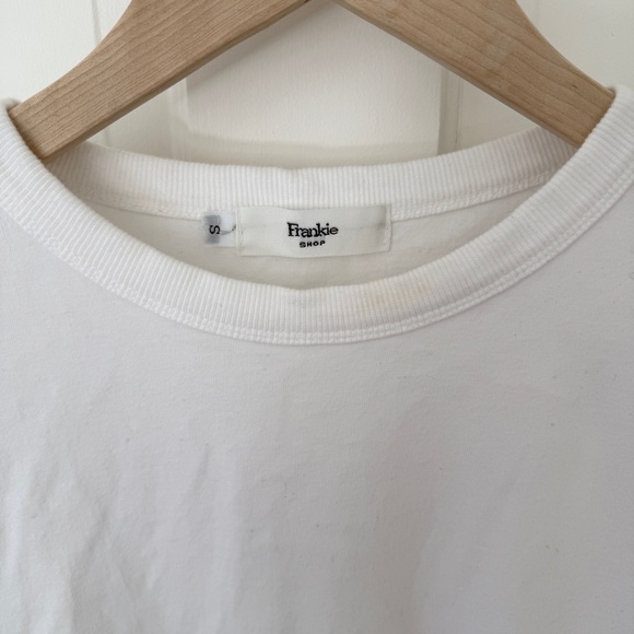 The Frankie Shop Eva Padded Shoulder Muscle Sleeveless T-Shirt Tank White Small - Picture 5 of 8